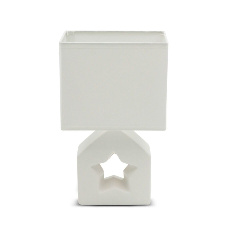Lampa stołowa Z ceramiczną podstawą Mała Gwiazda biała
