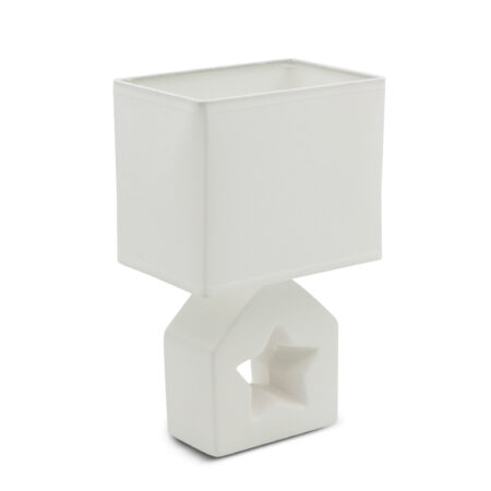 Lampa stołowa Z ceramiczną podstawą Mała Gwiazda biała