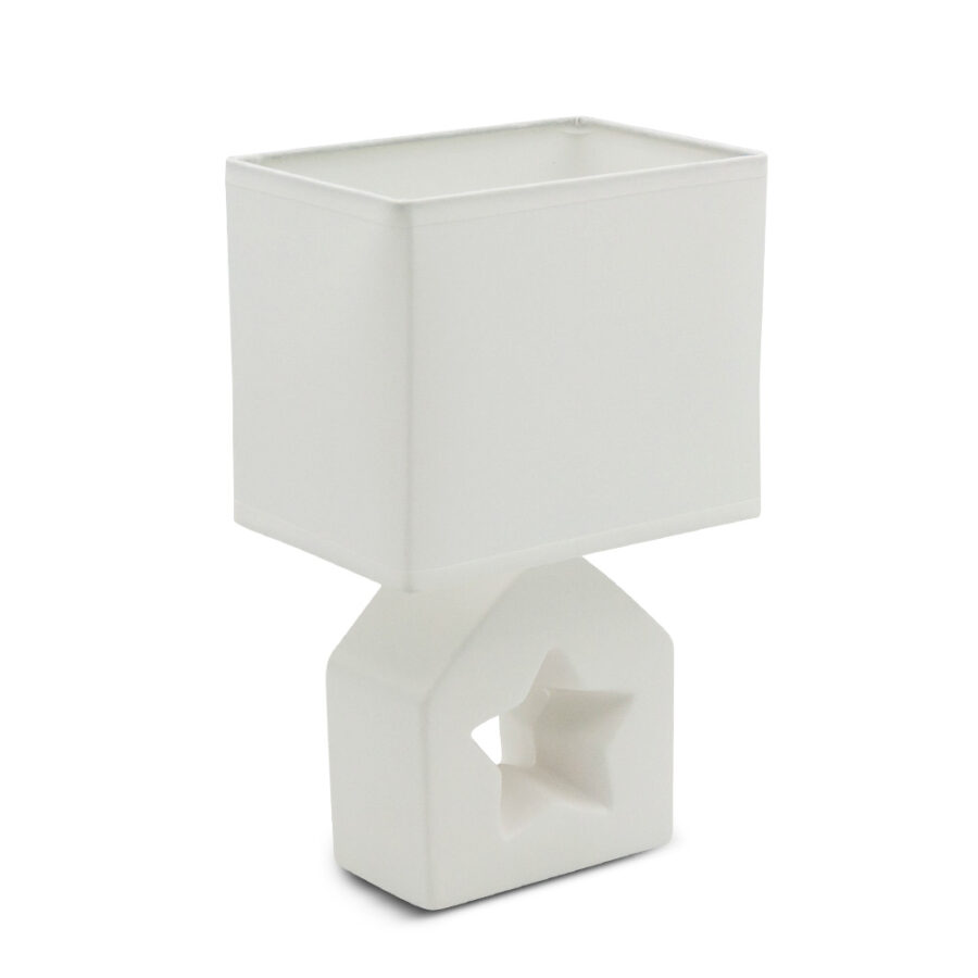 Lampa stołowa Z ceramiczną podstawą Mała Gwiazda biała