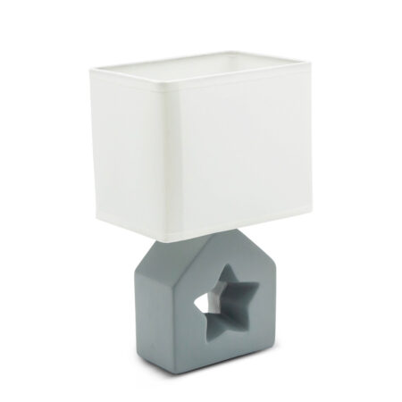 Lampa stołowa Z ceramiczną podstawą Mała Gwiazda szara