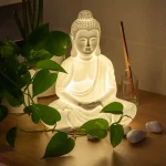 Lampa stołowa ceramiczna Budda